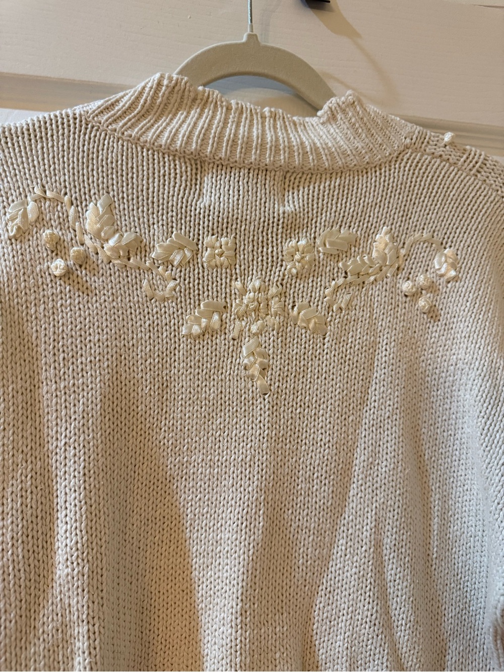 Vintage Ninon de leclos Embroidered Cable Crewneck Sweater - Women - Picture 6 of 11